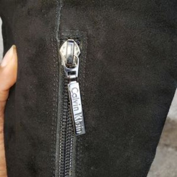 CALVIN KLEIN black stilleto OTK boots 6.5 - Picture 4 of 6